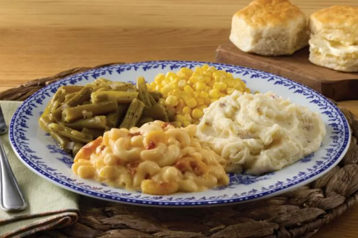 Cracker Barrel's Country Vegetable Plate with a selection of four fresh, homestyle vegetables and sides.