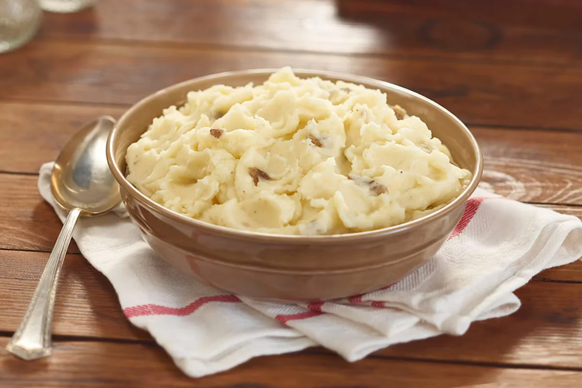 Cracker Barrel's creamy mashed potatoes served with or without savory brown gravy.