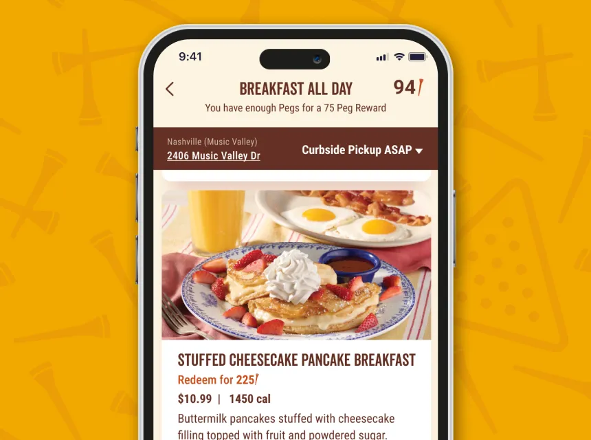 Cracker Barrel App for Ordering